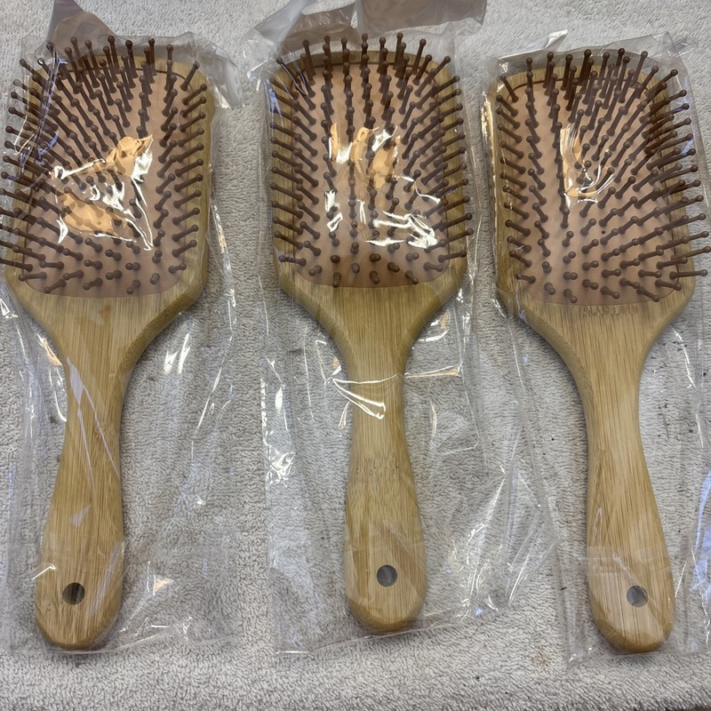 3 Paddle Hair Brushes Scalp Massaging Detangling Comb Men Women All Types 9.5″L