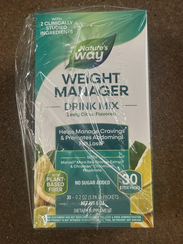 Nature’s Way Weight Manager Drink Mix – Zesty Citrus Flavored 30 Packets