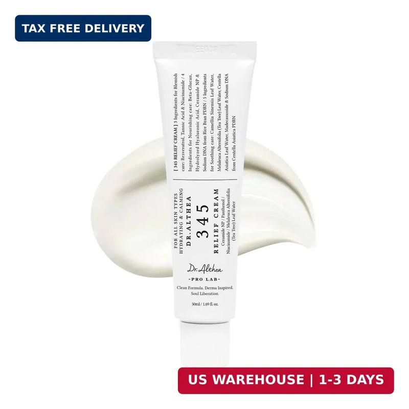 Dr.Althea 345 Relief Cream | Daily Face Moisturizer for Soothing Recovery and Bl