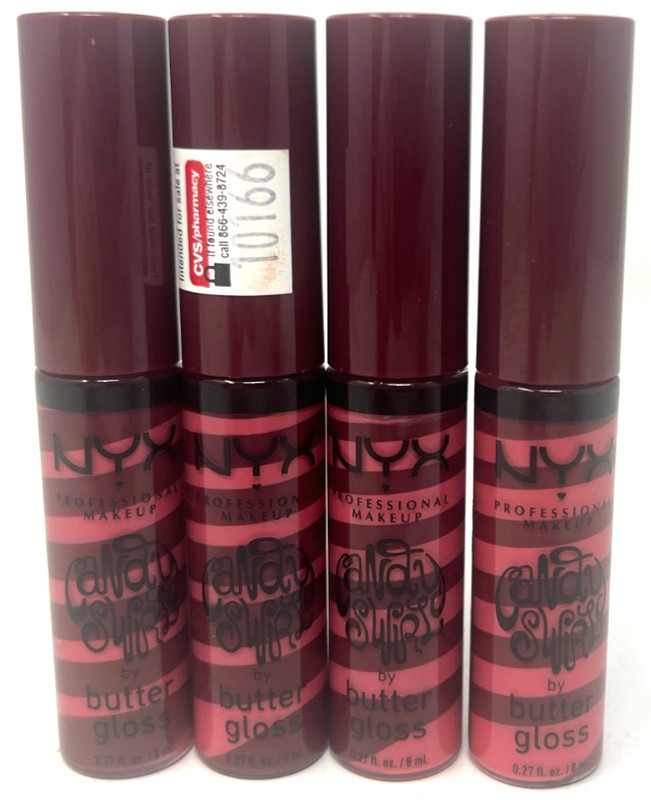 (4) NYX Candy Swirl Butter Gloss 0.27 fl oz Each Sealed BLGS04 – Candy Apple