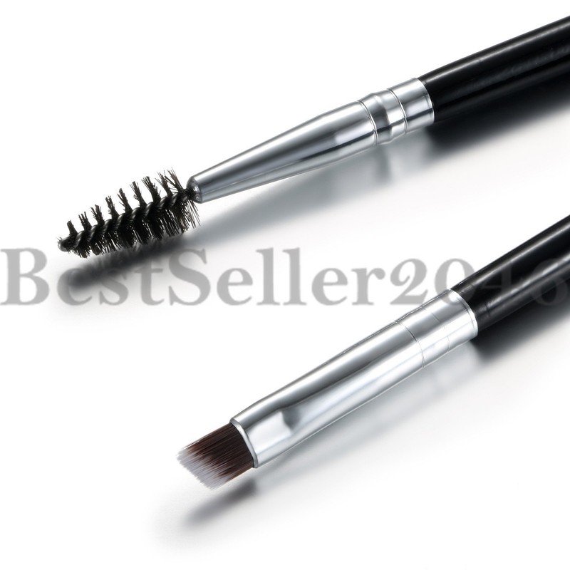 2PCS Eyebrow Angled Eye Brow Brush and Spoolie Brush Wood Handle Makeup Tools gallery