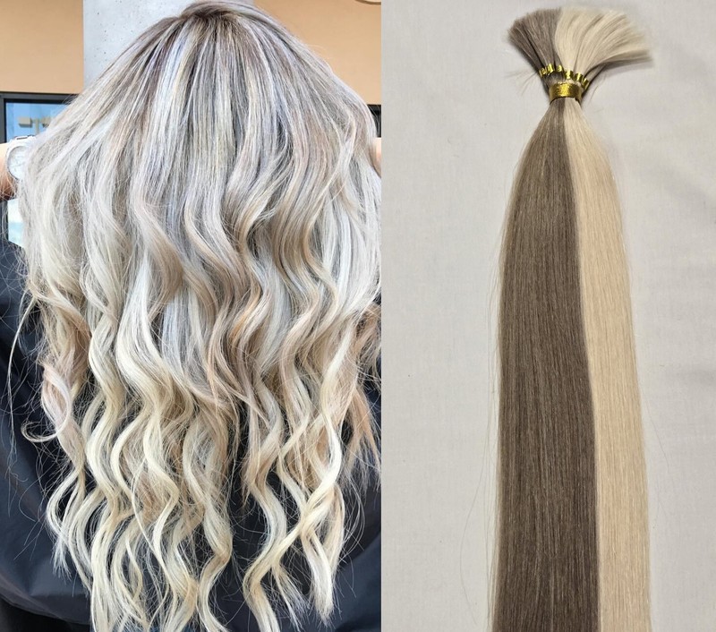 18″, 20″, 22″ 100g, 100% Human V-light Bulk Hair Extensions(Loose Hair) #18/613