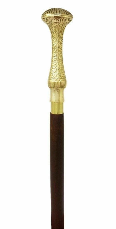 Designer Victorian Handle Brass Walking Stick Cane Antique Style Vintage Gift gallery