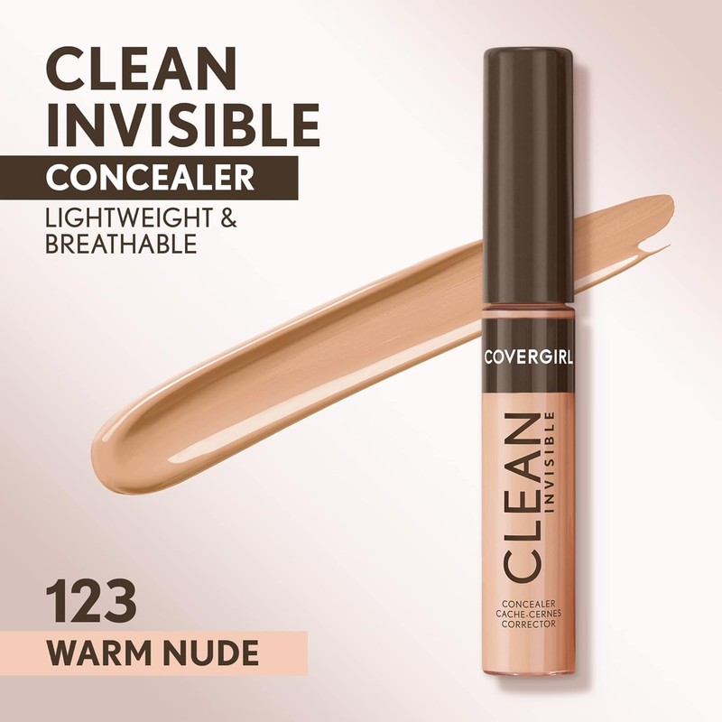 Covergirl Clean Invisible Concealer, Lightweight, Hydrating, Warm Nude 123 gallery