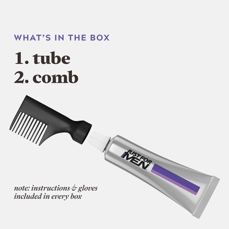 Just For Men Touch of Gray Hair Color with Comb Applicator, T-55 Black, 3 Pack gallery