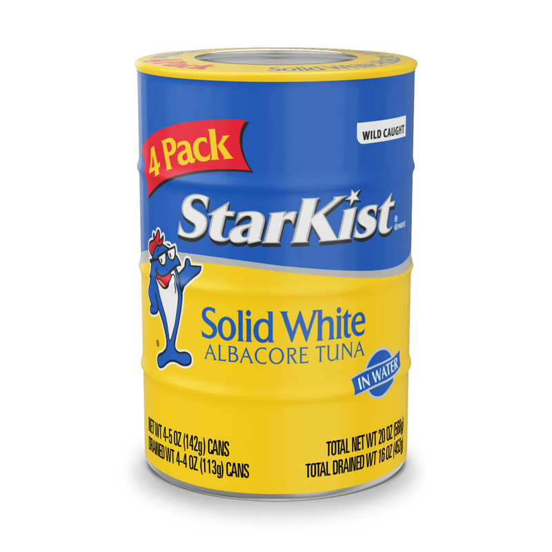 Starkist Solid White Albacore Tuna In Water 25% Less Sodium, Wild Caught, 26g Pr