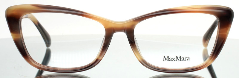 MAX MARA MM5059 048 Brown Horn Womens Cat Eye Full Rim Eyeglasses 53-16-140 B:37 gallery