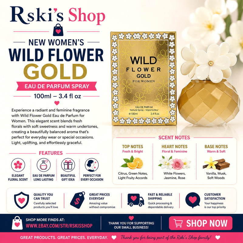 New Women’s WILD FLOWER GOLD For Women Eau de Parfum Spray 100ml – 3.4 fl oz