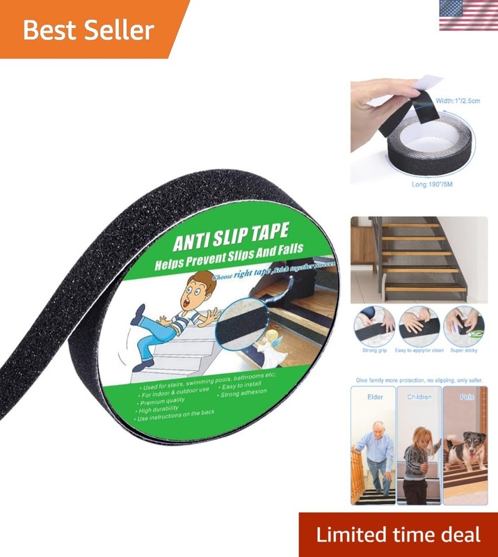 Anti-Slip Tape, High Traction 1″ x 190″ – Safety for Indoors & Outdoors
