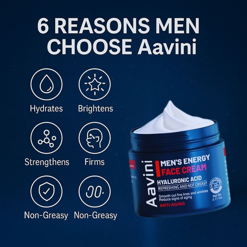 Aavini Face Cream for Men – 60g Hydrating & Brightening Peptide Anti-Aging Care gallery