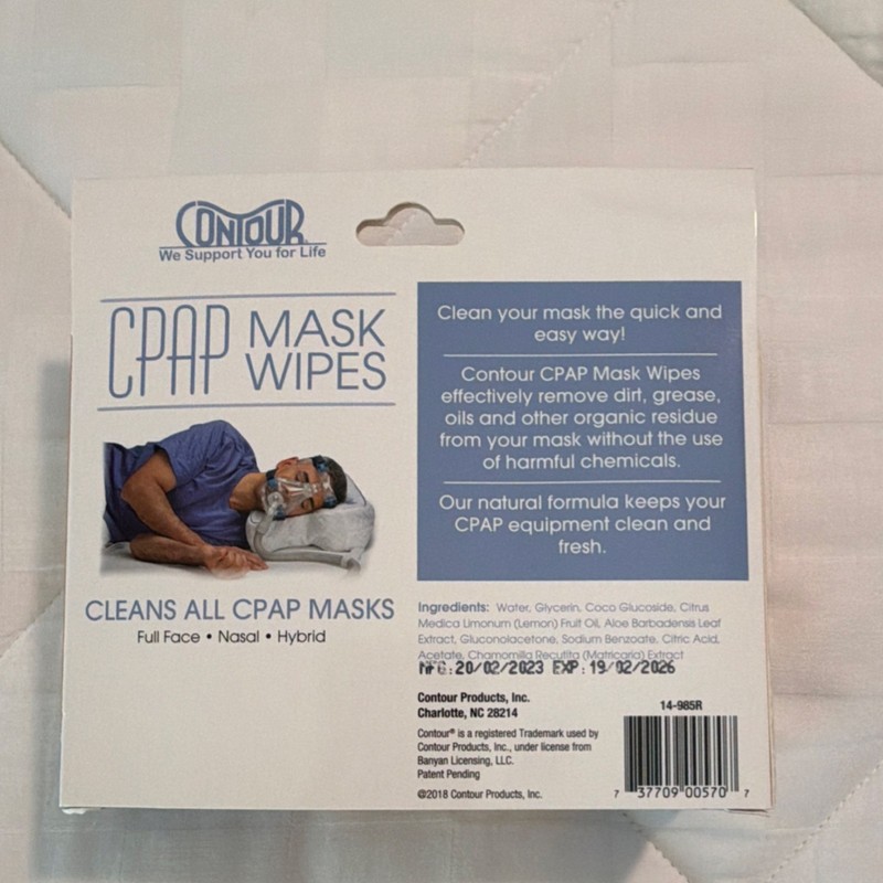 Contour CPAP Mask Wipes Citrus Scented 72 Count 5″ x 8″ Full-Size