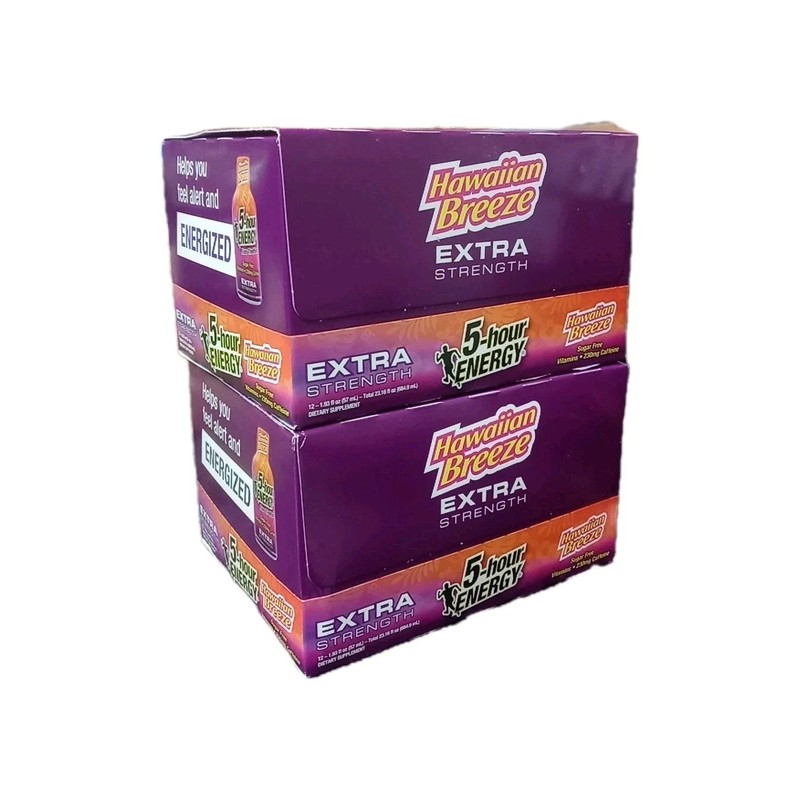 5-hour ENERGY Extra Strength Energy Shot Hawaiian Breeze Flavor Lot of 36