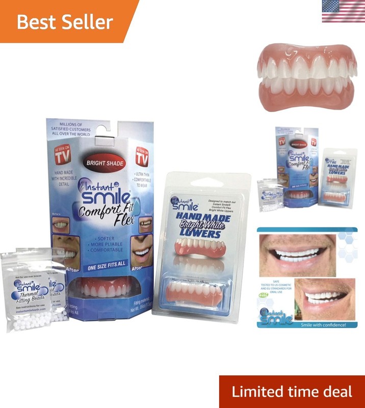 Comfort Fit Flex Teeth Veneer – Upper and Lower Set for a Bright Smile at Home!