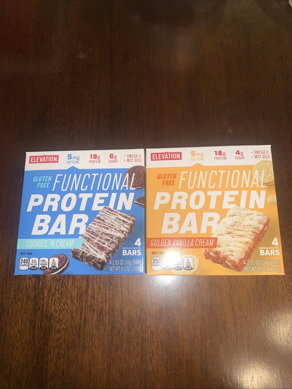 Elevation Functional Protein Bar Cookies Cream & Golden Vanilla Cream (2 Boxes)