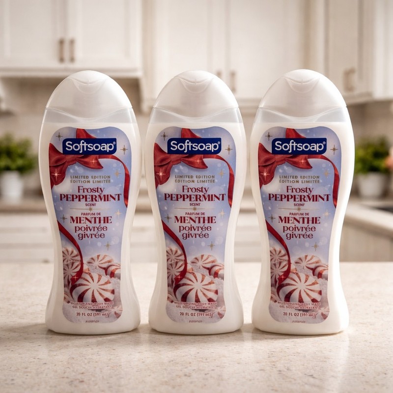 (3) Softsoap Frosty Peppermint Scent Body Wash Limited Edition 20 Fl Oz