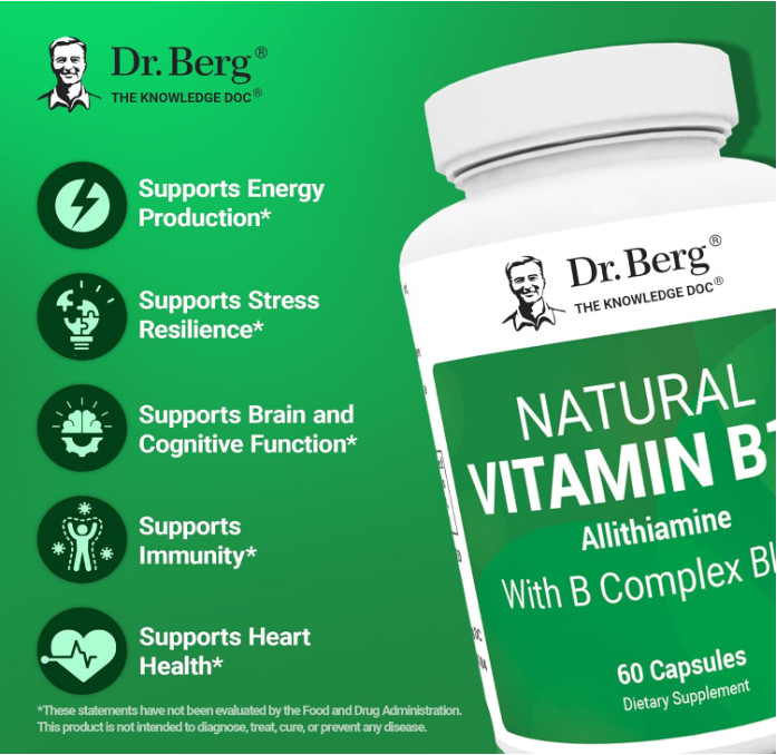 Dr. Berg Vitamin B1 B6 B12 Complex with Magnesium, 60 Capsules gallery