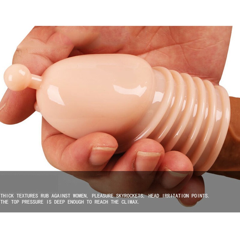 Reusable Special Condoms Penis-Extender Enlarger-Extension-Sleeve-BIGGER-Girth