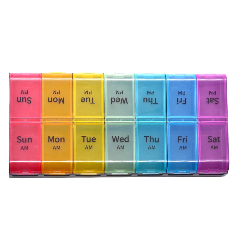 Weekly Pill Box 7 Day Weekly Pill Organizer Case Pill Box 2 / 3 / 4 Times a Day