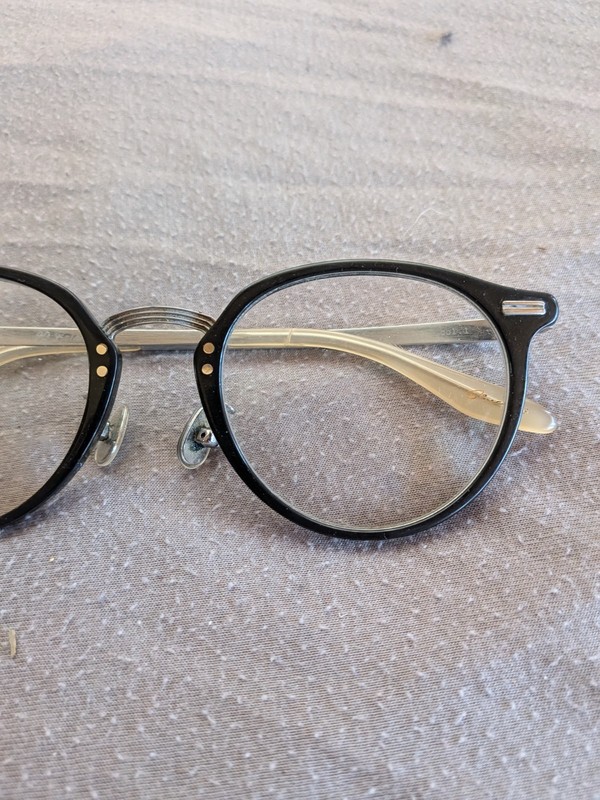 Retro Round Eyeglasses Frank Custom FA6150 Black And Gray In Titanium Unique gallery