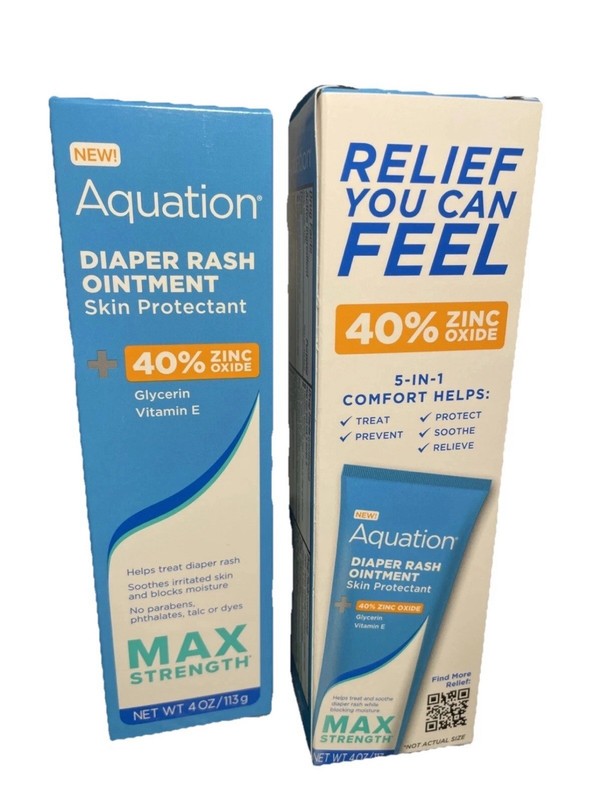 Aquation Diaper Rash Ointment 40% Zinc Oxide Max Strength New Exp 11/2025