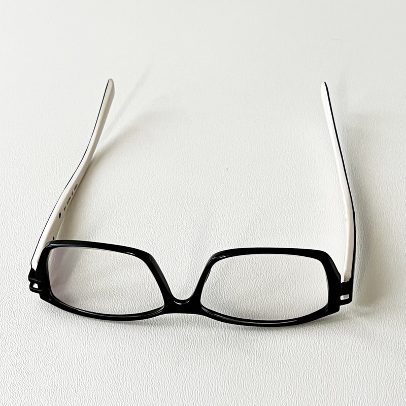 Exalto Eyeglasses FRAME YS03 Black White Acetate Rectangular 54-14-140 France gallery