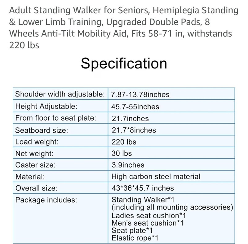Adult Standing Walker for Seniors, Hemiplegia Rehabilitation hemi Walker Lower gallery