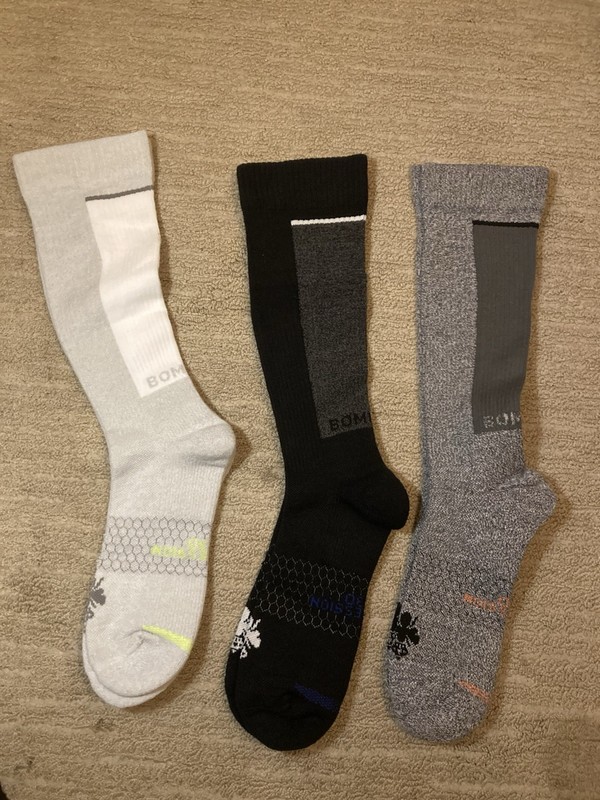 Bombas Mens Compression Knee High Socks 3 Pairs 20-30 mmHg Large 9-12.5