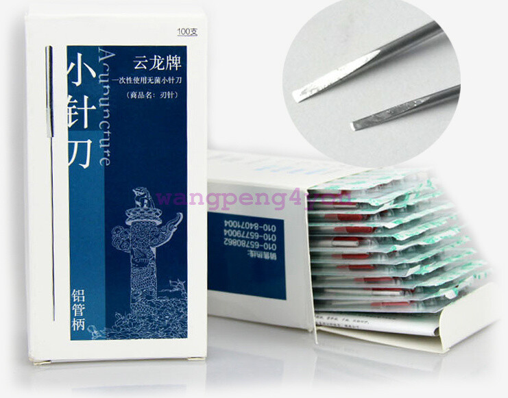 Acupotomy Flat Head P type Acupuncture-knife Aluminum handle needle with tubes