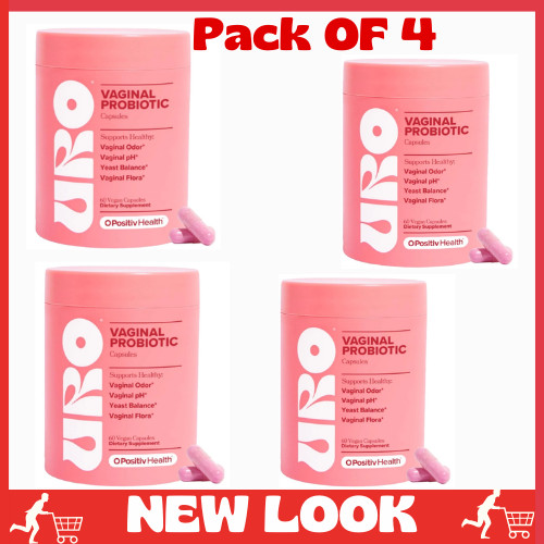 4Pack URO Vaginal Probiotic for Women pH Balance Yeast & UTI Support ,120Capsul
