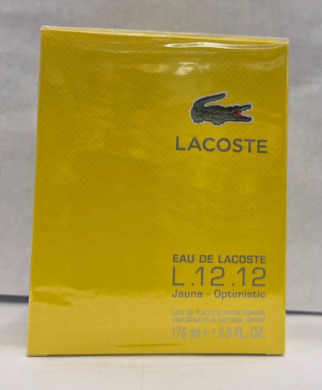 EAU DE LACOSTE L.12.12 JAUNE-OPTIMISTIC EDT SPRAY 5.9 oz / 175 ml SEALED NIB