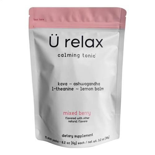 U Relax Calming Tonic- 15 Packets blendED BERRY Flavor Relax Calming Drink NEW.