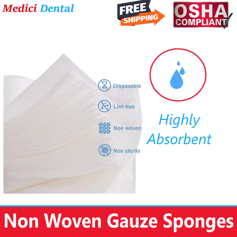 Medical DENTAL Gauze Sponge Non-Woven Sponges -Cotton - 2x2 - 4 Ply - 4000/Cs. gallery