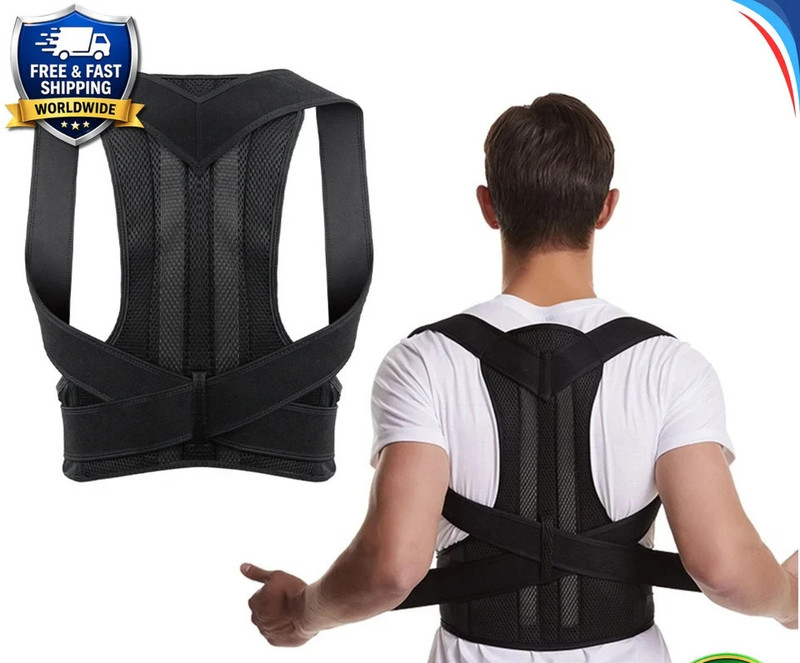 Posture Corrector Back Brace Adjustable Lumbar Shoulder Support Belt Men Women