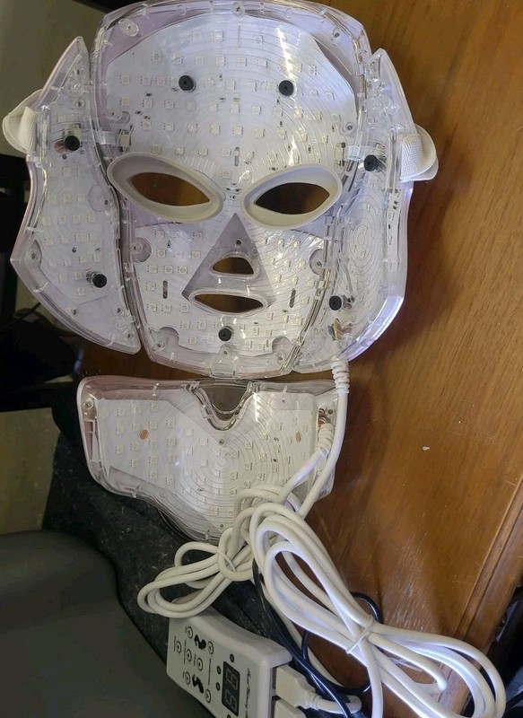 7 LED Skin Care Mask for Face and Neck Skin Rejuvenation Light Therapy Facial Ca gallery