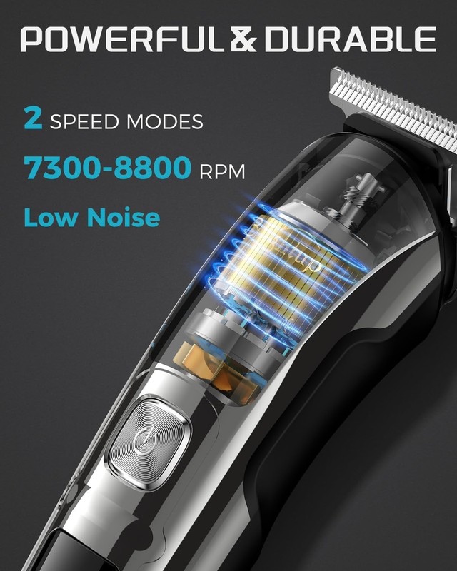 Ultimate Men's Grooming Kit: 19-Piece Beard Trimmer with Self-Sharpening Blades gallery