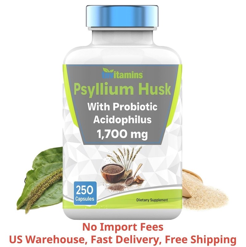 Psyllium Husk with Probiotic Acidophilus | Soluble and Dietary Fiber Supplement