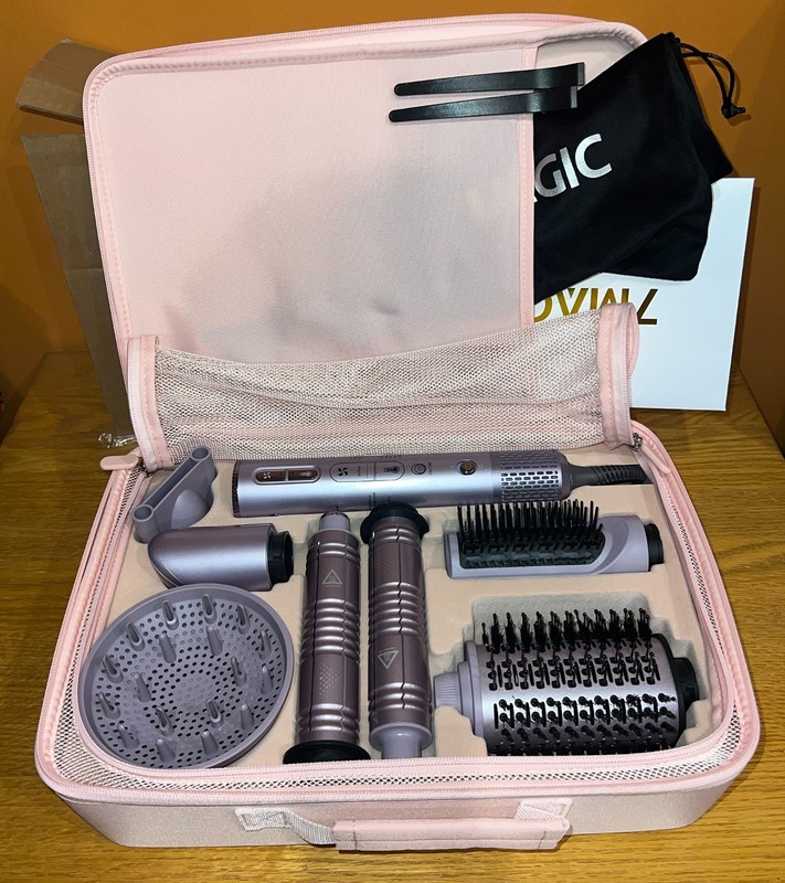 7MAGIC 7-in-1 Hot Air Styler, Hair Dryer Brush, Auto-Wrap Curlers Volume Purple gallery