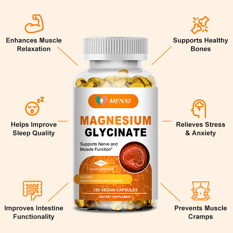 400MG Magnesium Glycinate High Absorption,Improved Sleep,Stress & Anxiety Relief gallery