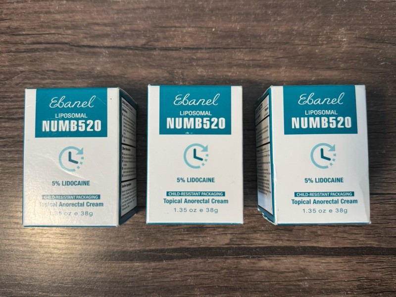 ( 3 Pack ) Ebanel Lipsomal Numbing Cream, Pain Relief Numb520 Cream EXP 6/26