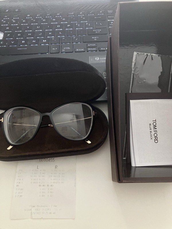 Tom Ford FT5769-B Cat Eye Eyeglasses Frames Black/Gold Plastic/Metal w/ Case