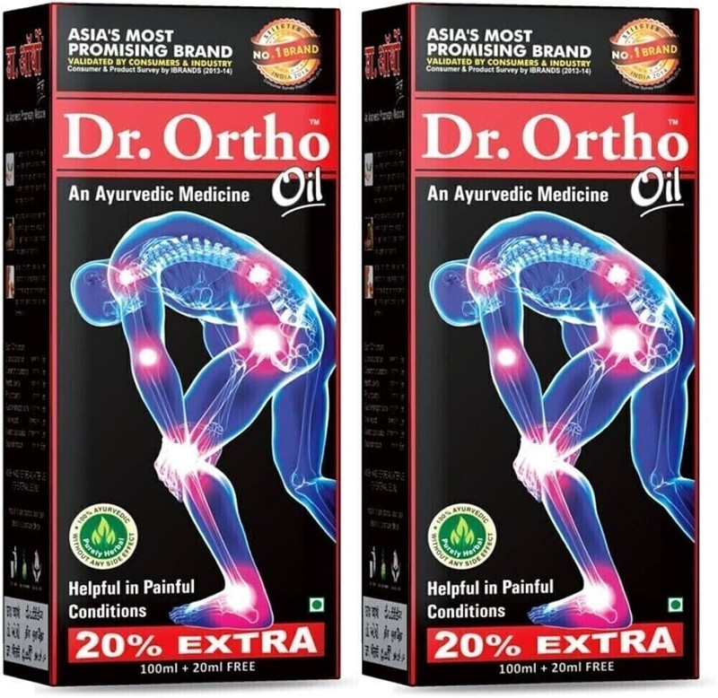 Dr Ortho Ayurvedic Pain Relief Oil 120ml Each (Pack of 2)