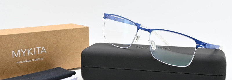 MYKITA Eyeglasses No1 Gerhard 52-17 140 Col 395 Blue Silver Matte Rectangle M…
