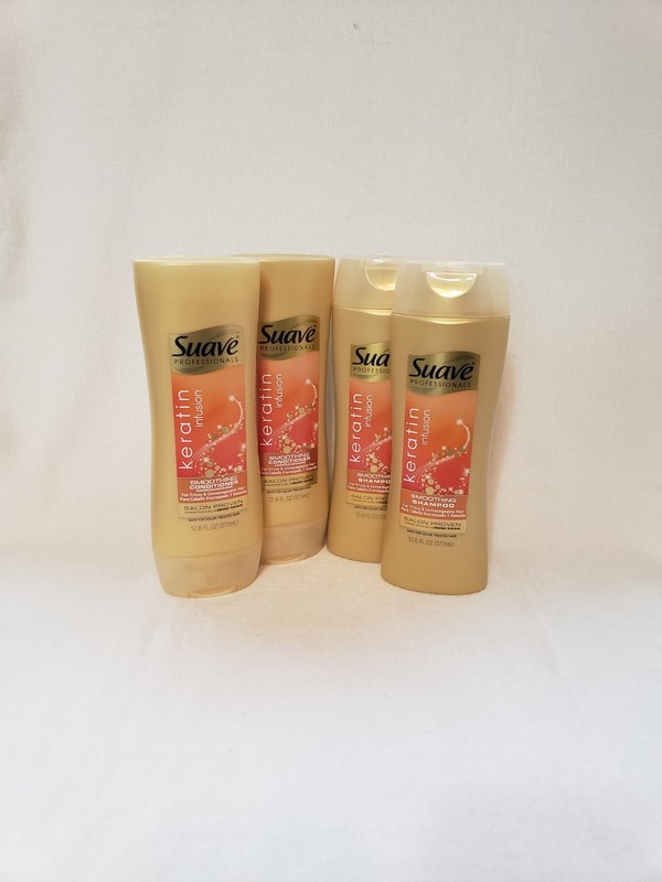 4X Suave Professionals Smoothing Keratin Infusion Shampoo & Conditioner 12.6 oz