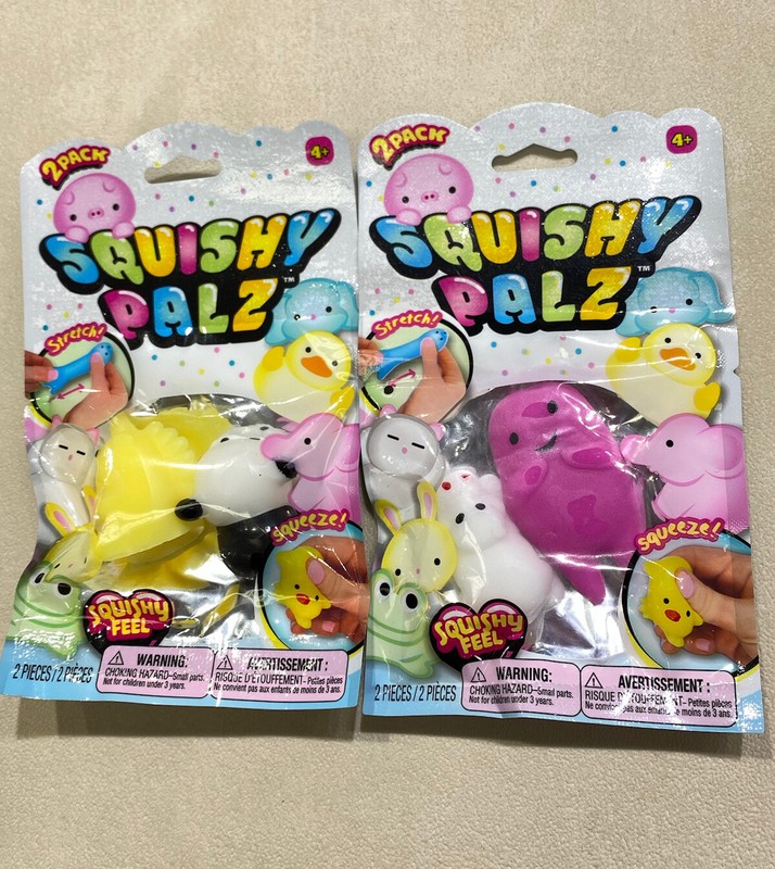 2 Pack of Squishy Palz Crush Petz Jiggly-  Squishy Feel (4Pieces Altogether) New