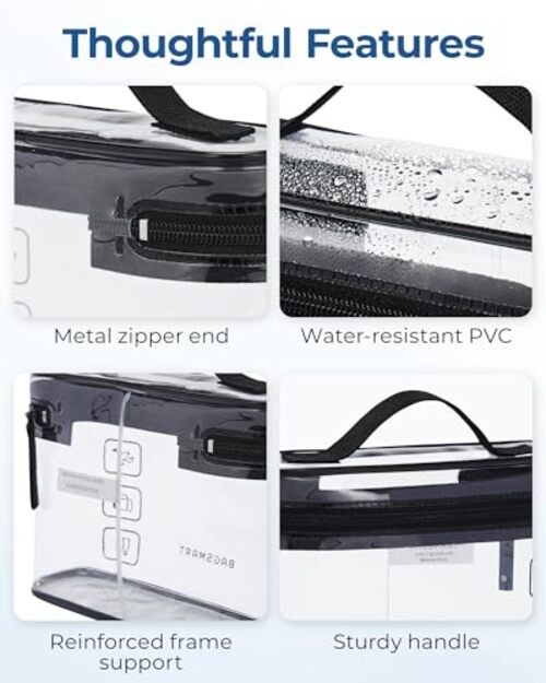 TSA Approved Toiletry Bag Clear Makeup Cosmetic Bag Organizer, Black 2 Pack gallery