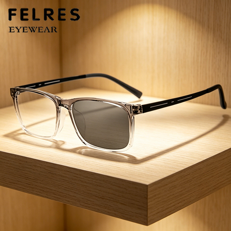155mm TR90 Photochromic Square Reading Glasses Men Large Frame Glasses Readers gallery
