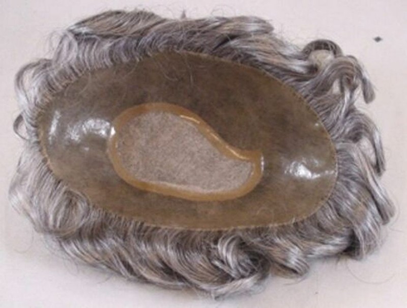 MENS MONOFILAMENT HAND TIED MALE STRAIGHT HAIR WIG TOUPEE HAIRPIECE 6" X 9" BASE gallery