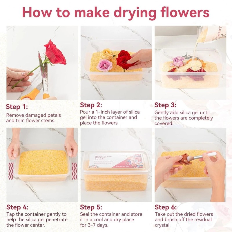 DIY Wedding Bouquet Preservation Set - 10 lbs Silica Gel with Brush & Container gallery