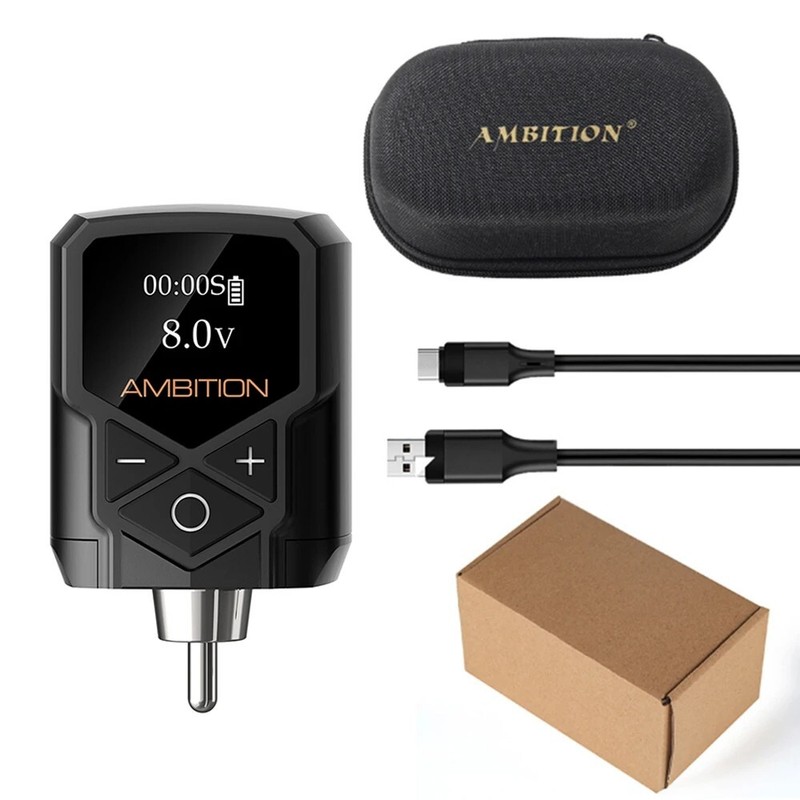 Ambition 1800mAh or 2400mAh RCA Interface Wireless Tattoo Battery Power Supply