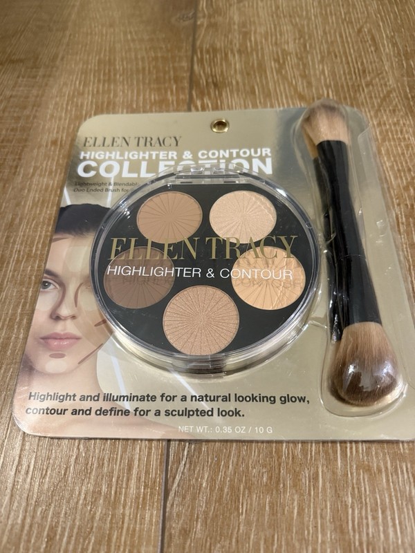 Ellen Tracy Highlight & Contour Collection – 5 Shades & Double Sided Brush -New